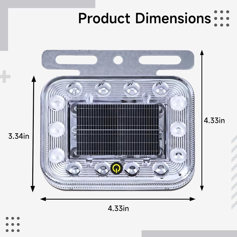 Touch-Control Solar Car Warning Lights, Led Dual-Color Signal Lamps For Vehicle Side Use, Multi-Mode Flash, Easy Setup, Waterproof - Set Of 2 - Image 5