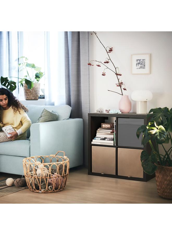 erorex Shelving Unit, Black-Brown, 77X77 Cm - Image 3