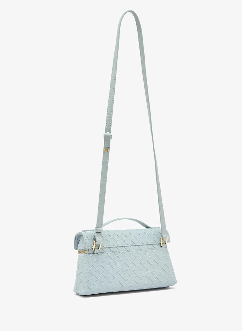 Jw Pei Blue Thea Woven Top Handle Vanity Bag for Women | Best Price UAE