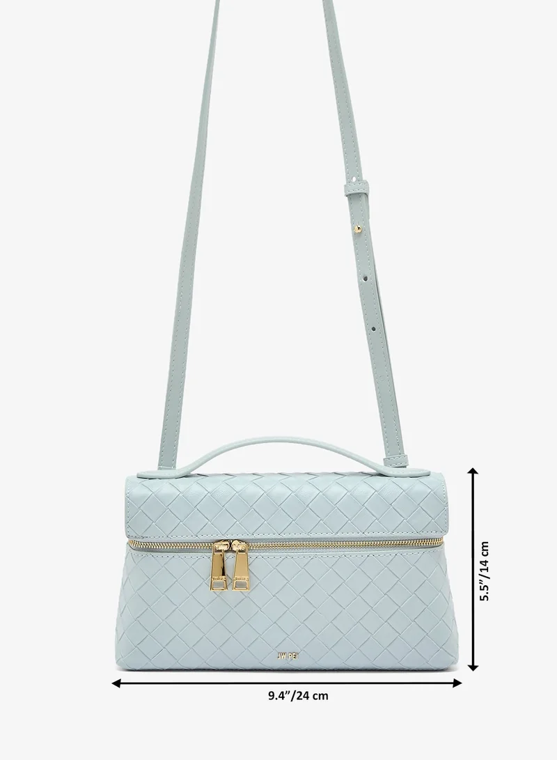 Jw Pei Blue Thea Woven Top Handle Vanity Bag for Women | Best Price UAE