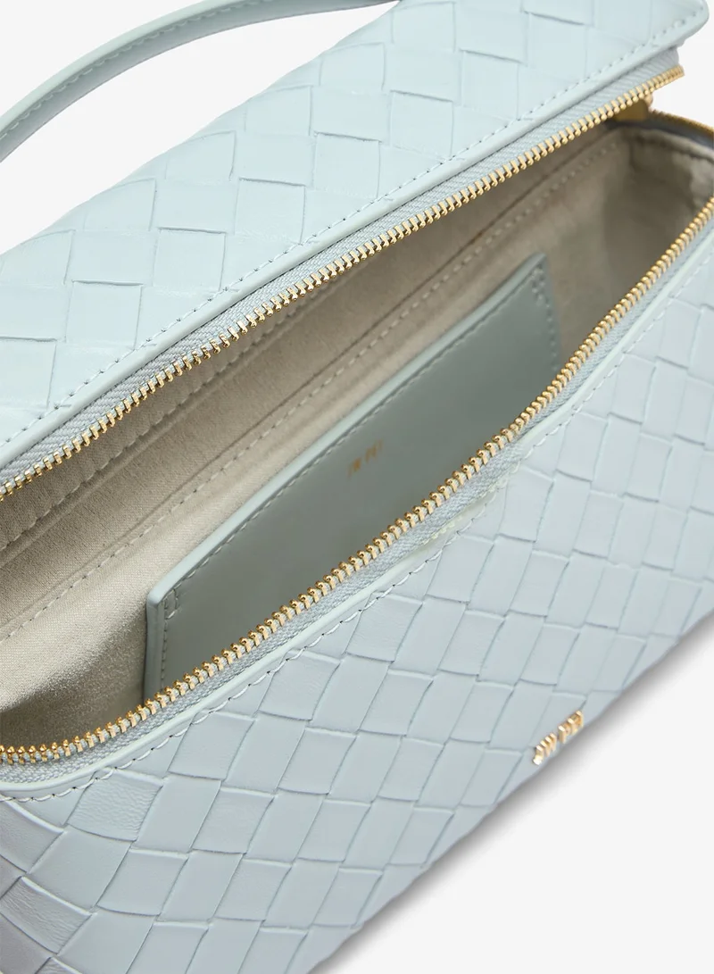 Jw Pei Blue Thea Woven Top Handle Vanity Bag for Women | Best Price UAE