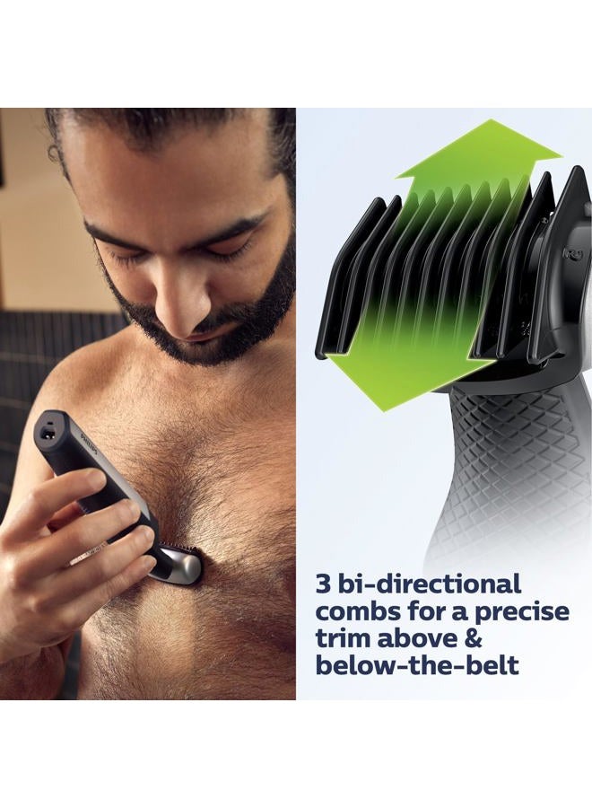 Norelco Philips Bodygroom Series 5000, Showerproof Groin and Body Trimmer, Close and Comfortable Shave, Complete Body Grooming Including Back, 60 Min. Runtime, Model BG5025/40 - Image 4
