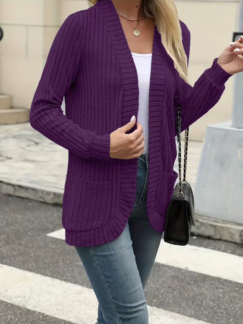 2024 Autumn New Explosions Solid Color Pit Scrub Casual Stitching Long Sleeve Cardigan Jacket - Image 1