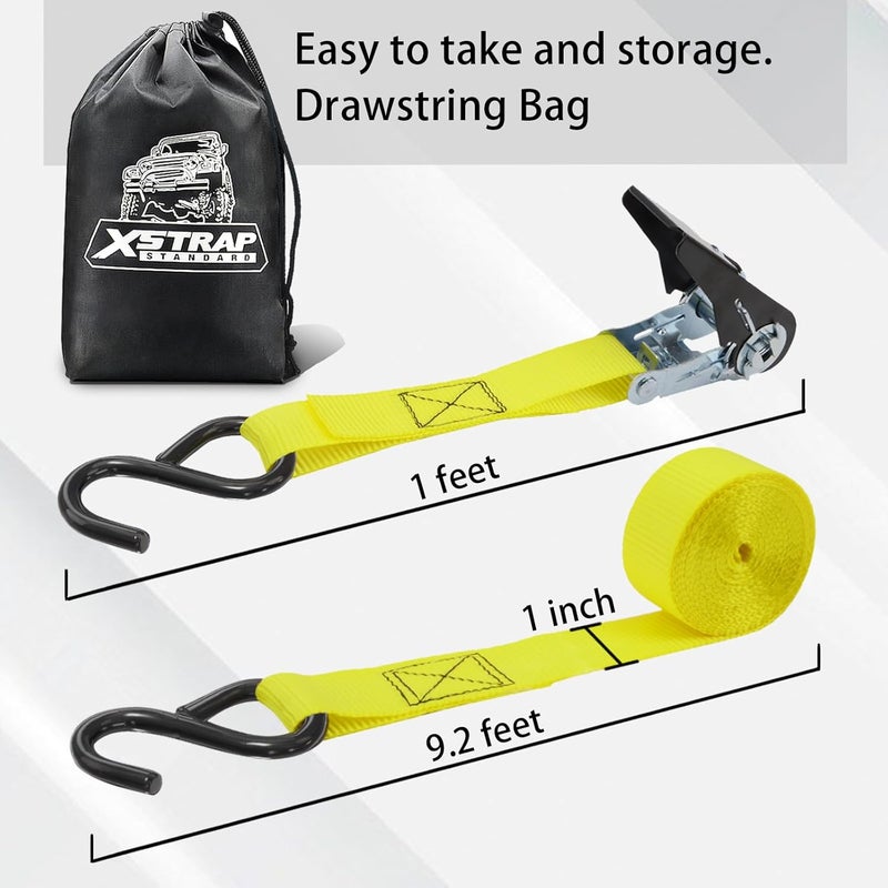 XSTRAP STANDARD Ratchet Tie Down Straps - 8 Pack - Image 2