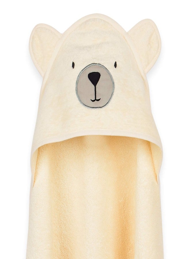 Masilo 100% Cotton Hooded Towel/Ideal for Babies 0-18months / Luxurious and Super Absorbent Baby Towel/Infant to Toddler Wrap Towel with Hood/Soft, Lightweight and Breathable/Teddy Bear/Cream - Image 1