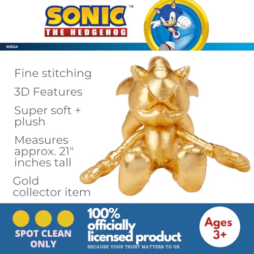 Franco Sonic The Hedgehog Anime 24K Gold Kids Bedding Super Soft Plush Cuddle Pillow Buddy, One Size, (Officially Licensed Product) - Image 3