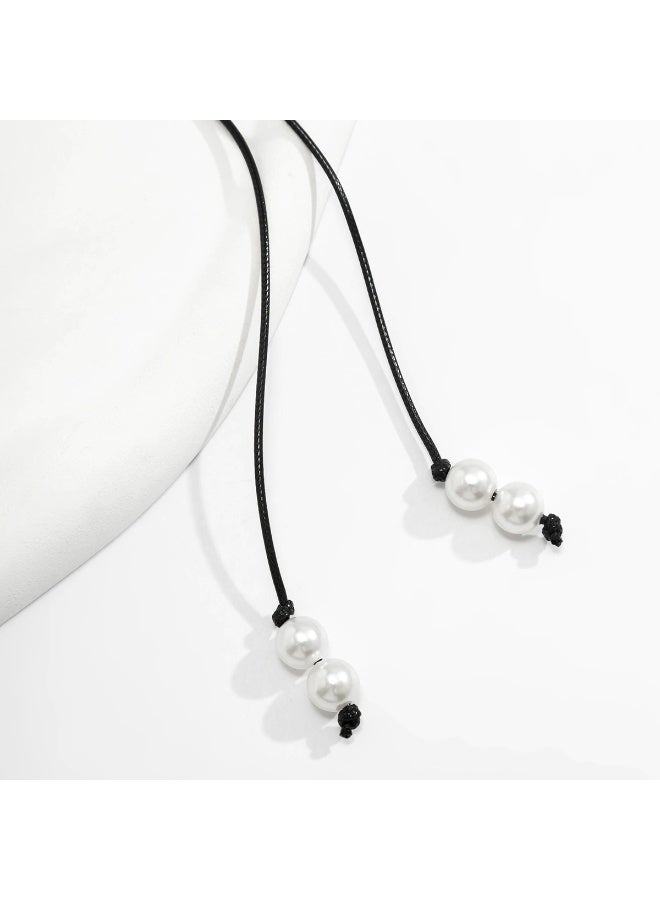 Goolsky قلادة تشوكر لؤلؤة بوهيمية للنساء – قلادة من لؤلؤ مزيف مع حبل شمعي وخرز، خفيفة الوزن ومضادة للتأكسد، ملابس بوهيمية/شاطئية لصيف 2023 - Image 5