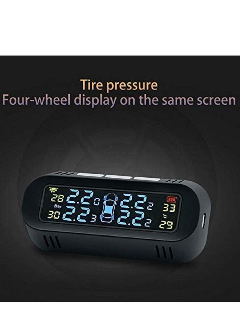 althiqahkey Solar TPMS Wireless Car Tire Pressure Alarm Can Stick on Car Front Glass  - Image 1
