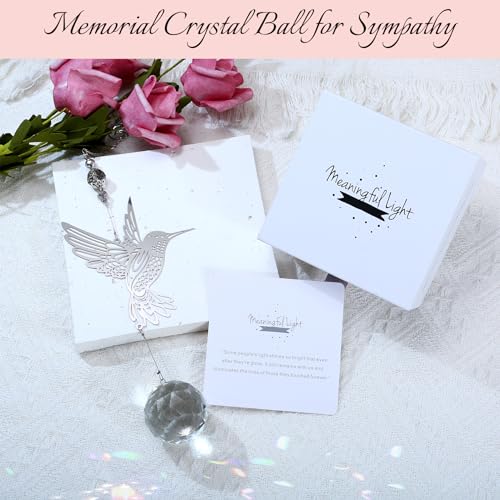 Ohmique Modern Memorial Gifts - Bereavement Gift Ideas, Unique Sympathy Gifts for Loss of Loved One,40mm Crystal Ball Suncatcher, Rainbow Bereavement Grief Gifts, Funeral Gifts for Loss of Mom Dad Husband Son - Image 3
