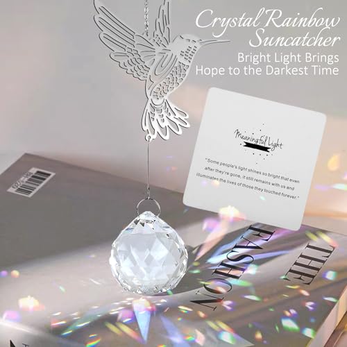 Ohmique Modern Memorial Gifts - Bereavement Gift Ideas, Unique Sympathy Gifts for Loss of Loved One,40mm Crystal Ball Suncatcher, Rainbow Bereavement Grief Gifts, Funeral Gifts for Loss of Mom Dad Husband Son - Image 4