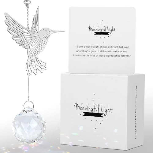 Ohmique Modern Memorial Gifts - Bereavement Gift Ideas, Unique Sympathy Gifts for Loss of Loved One,40mm Crystal Ball Suncatcher, Rainbow Bereavement Grief Gifts, Funeral Gifts for Loss of Mom Dad Husband Son - Image 1