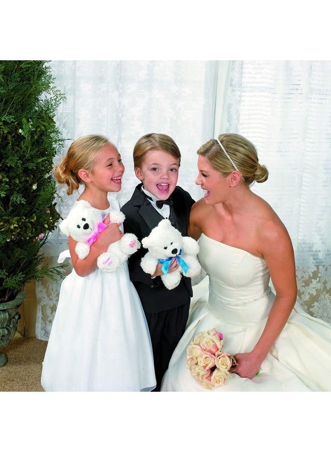 Fun Express 8" Plush Flower Girl Bear Wedding Party Gift Favors Accessories - Image 3