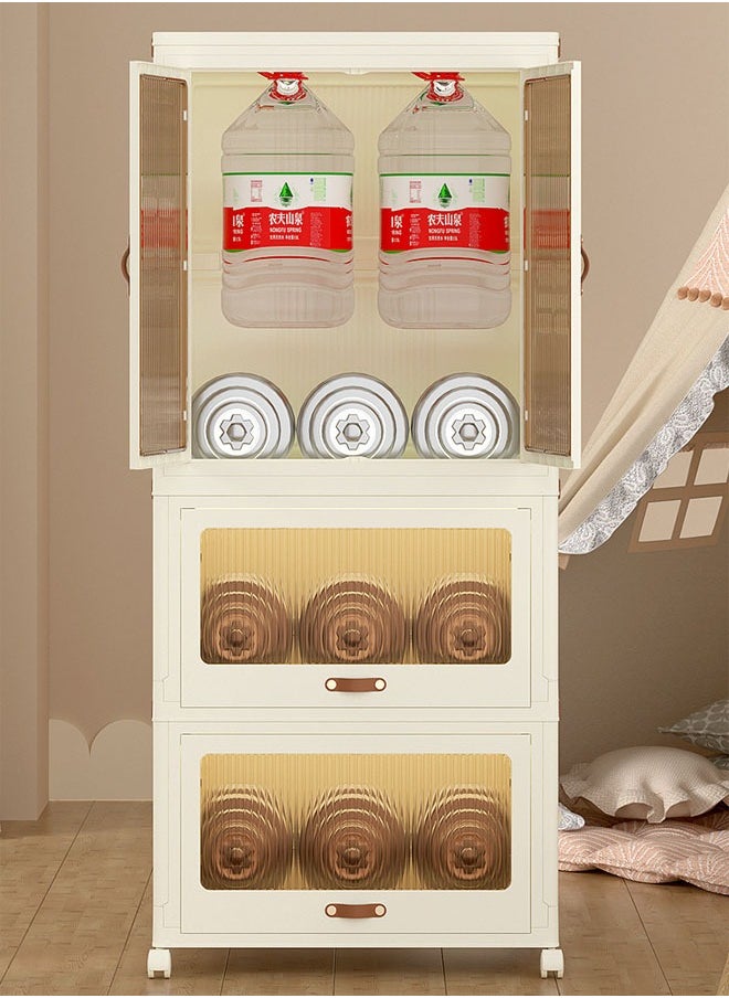 keke - 2 Layers Stylish Multi-Functional Storage 1 Cabinet & 2 Wardrobe - Image 1