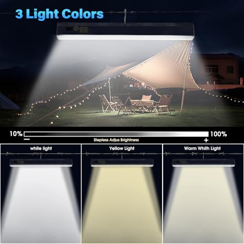 LETOUR Magnetic Light BAR, 11.81-inches 5000mAh 6000 Lumens Rechargeable Portable Lamp Built in 165 LED Bulbs,with Handy Hook with 2 Magnets Endurance - Image 5