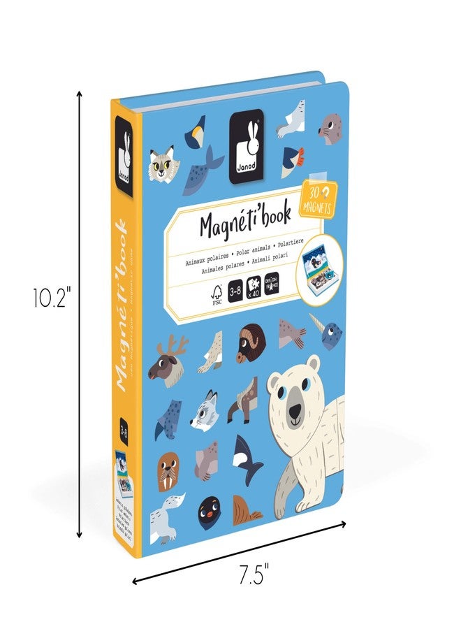 Janod - Magnéti'Book Polar Animals - Magnetic Educational Game 30 Magnets + 10 Models - Children's Toy Made of Cardboard - Develops Fine Motor Skills and Imagination - Suitable for Ages 3 and Above - Image 3