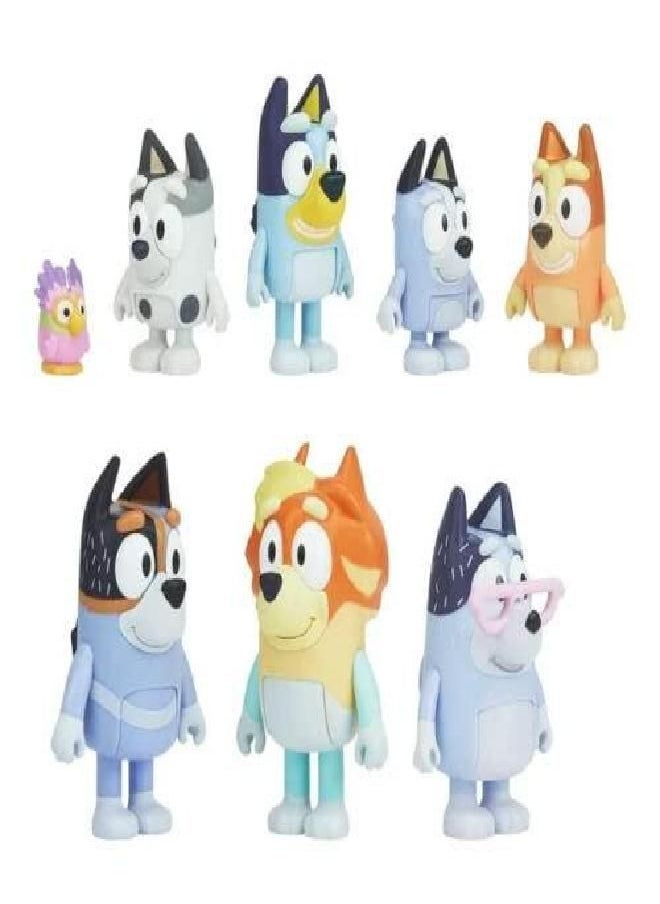 BLUEY - Bluey, Extended Heeler Family Pack, 2.5-3 inch Figures, Bingo, Socks, Muffin, Uncle Stripe, Uncle Rad, Nana and Chattermax, Preschool, Toys for Kids, Ages 3+ - Image 1