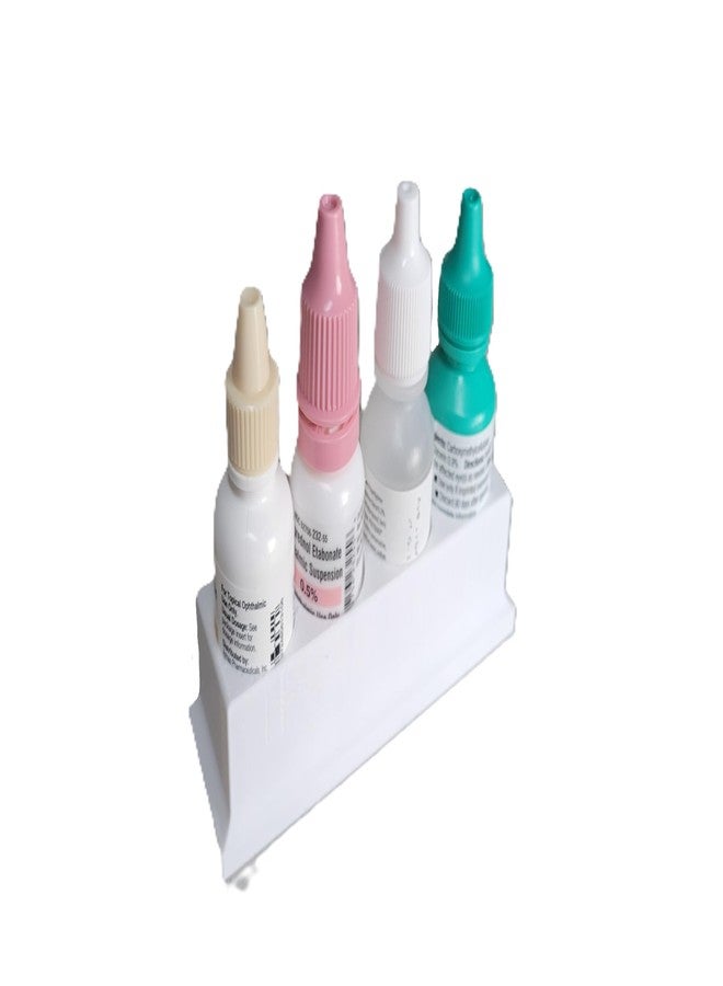 Znet3D Eye Drop Bottle Organizer Tray - 4-Slot Holder for Eye Drops Compact Storage Rack Made in USA (White) - Image 2