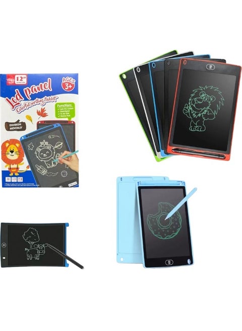 Fun LCD Tab 12" Screen LCD Ewritting Pad Drawing Tablet Board Educational Toy For Kids And Student Writer With Super Light Screen Assorted Random Colors