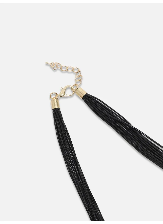 SOHI Ribbed Wire Thread Necklace