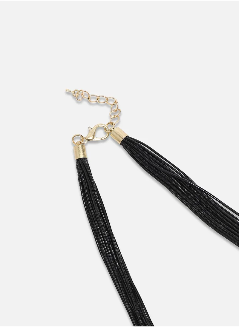 SOHI Ribbed Wire Thread Necklace