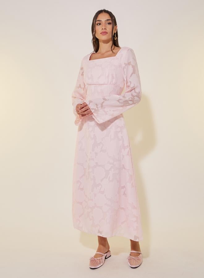 Take Two Jacquard Square Neck Midi Dress - Image 2