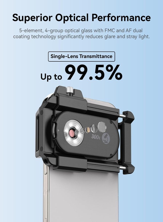 MIAO LAB 300X Phone Microscope Lens, Phone Camera Micro Lens with Universal Clip/LED Light/CPL, Mini Pocket Microscope Attachment Fit for iPhone 16/15/14/13, and Most Smartphone - Image 4