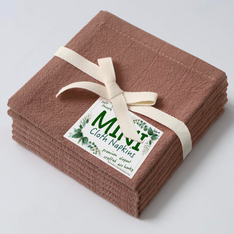 Urby Eco Hanky 10x10in Reusable Linen/Cotton Napkins. Small Cloth Napkins. Eco Friendly. Ideal Use As Kids Napkins for Lunch. Dinners. Occasions Like Weddings Birthday Cocktail Parties. (LPK 6pk)