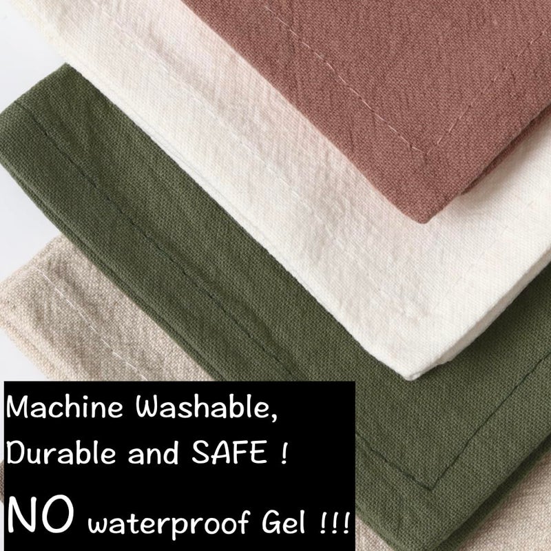 Urby Eco Hanky 10x10in Reusable Linen/Cotton Napkins. Small Cloth Napkins. Eco Friendly. Ideal Use As Kids Napkins for Lunch. Dinners. Occasions Like Weddings Birthday Cocktail Parties. (LPK 6pk)