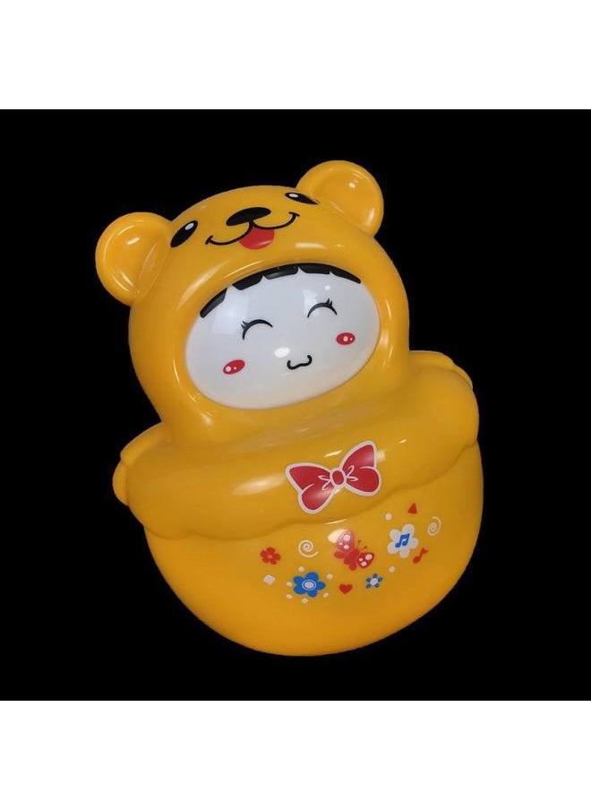 Generic Tumbler Baby Toys Baby Point Face Tumbler Cartoon Animal Tumbler Rattle Gift-Color:Milky White  - Image 2