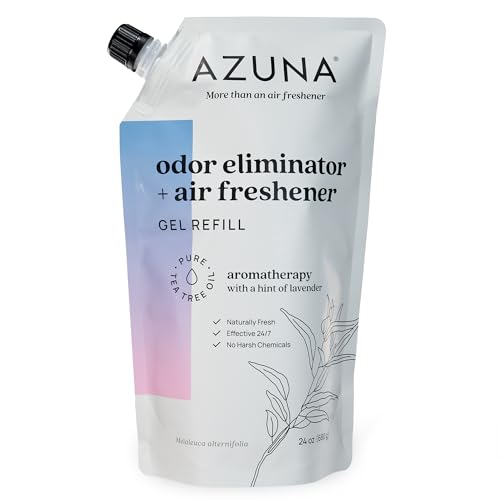 Azuna Air Freshener and Odor Eliminator for Strong Odor Gel 24oz Refill Pouch with Tea Tree Oil PlantBased Long Lasting Pet Smoke Home and Bathroom Amalfi Breeze Last 6090 Days - Image 1