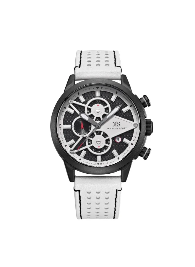 KENNETH SCOTT Men's PU Chronograph Watch K25108-BLWB - 45 mm