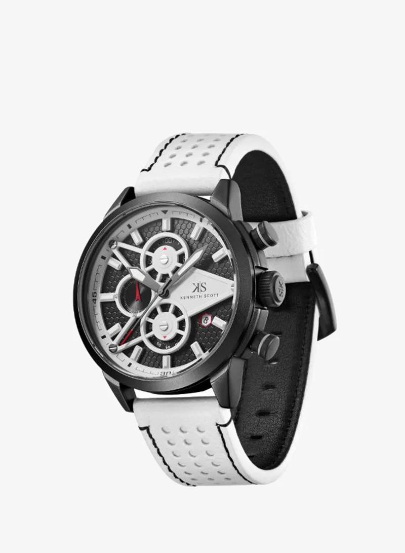 KENNETH SCOTT Men's PU Chronograph Watch K25108-BLWB - 45 mm