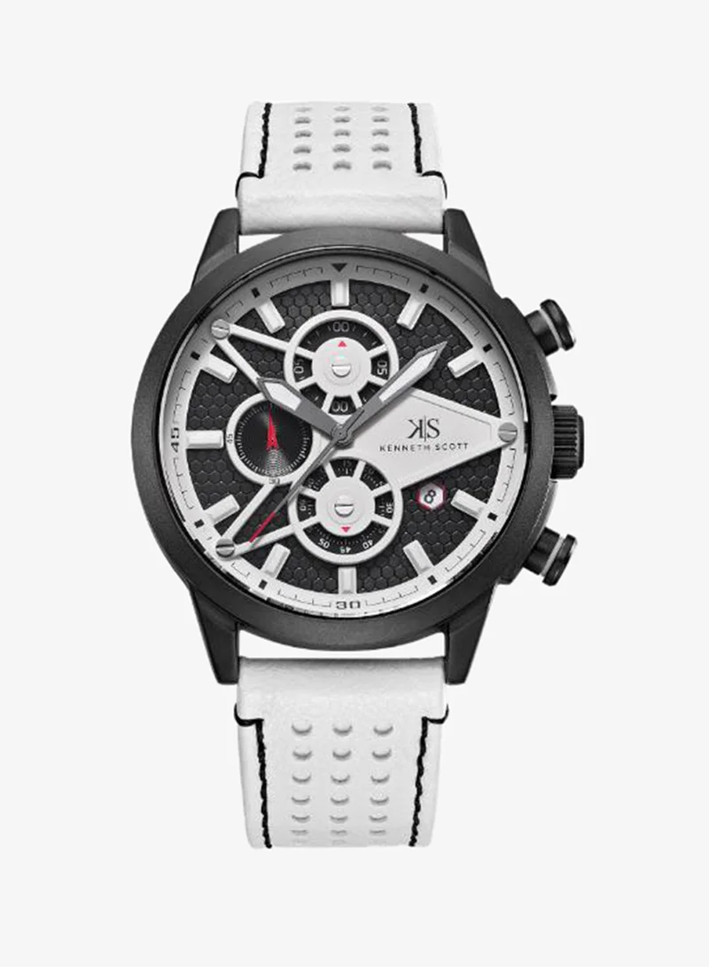 KENNETH SCOTT Men's PU Chronograph Watch K25108-BLWB - 45 mm