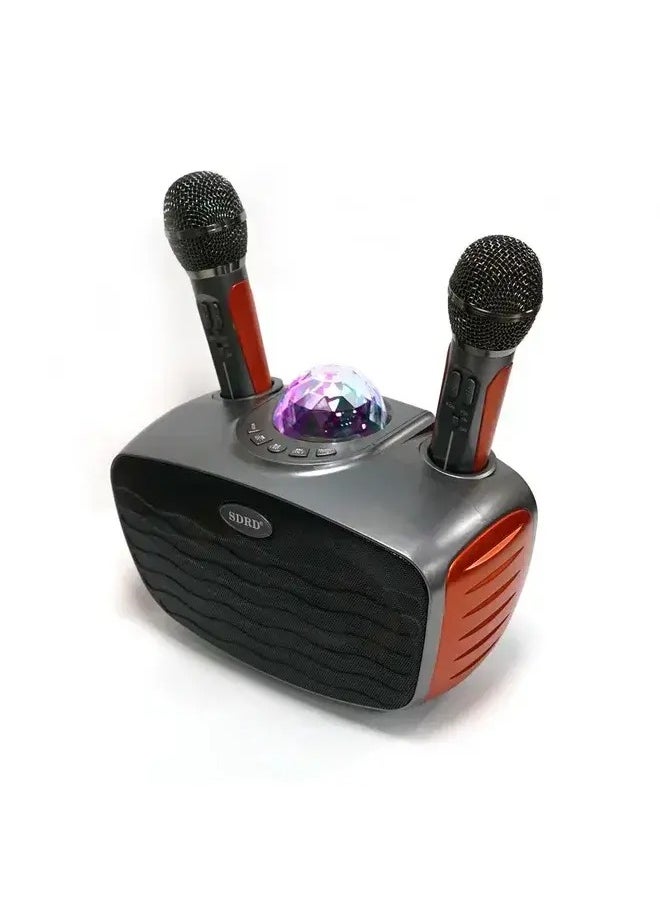 SDRD SD-315 BT Speaker karaoke bluetooth speaker with 2 microphones | Dark gray  - Image 1