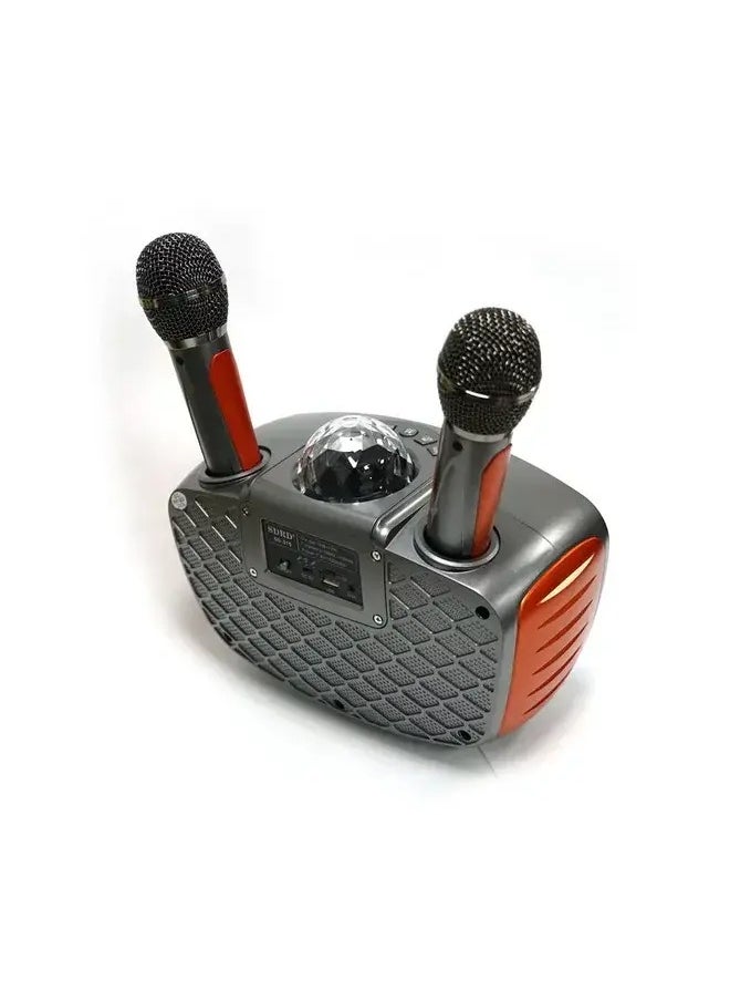 SDRD SD-315 BT Speaker karaoke bluetooth speaker with 2 microphones | Dark gray  - Image 3