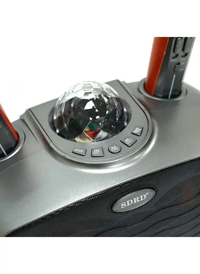 SDRD SD-315 BT Speaker karaoke bluetooth speaker with 2 microphones | Dark gray  - Image 5
