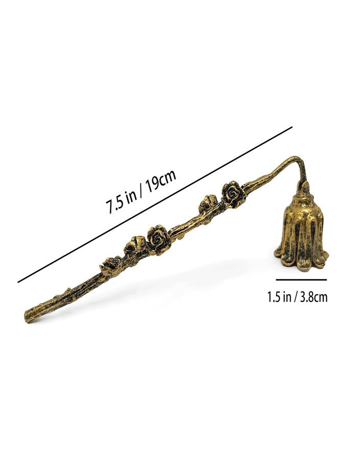 AIM & GGKK Candle Snuffer, Candle Snuffer Extinguisher with Long Handle,Retro Style Wick Flame Snuffer for Putting Out Candle Flame Safely,Floral Candle Snuffers Accessory for Candle Lovers - Image 2