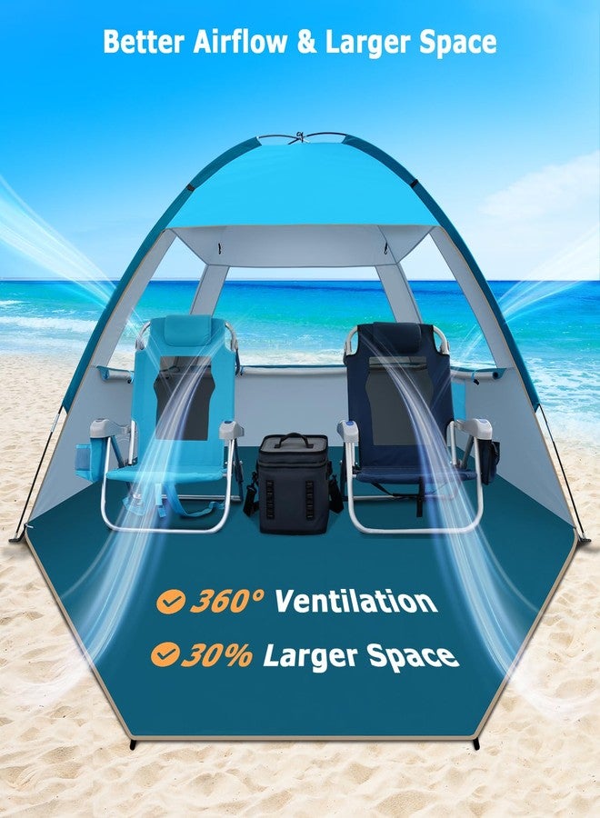 COMMOUDS Beach Tent Sun Shade for 3/4-5/6-8/8-10 Person, UPF 50+ Beach Sun Shelter Canopy Tent, Lightweight, Easy Set Up and Carry Beach Umbrella - Image 5