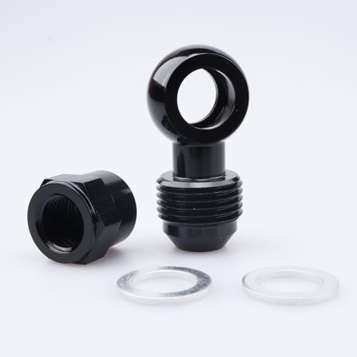 AC PERFORMANCE 12mm Banjo to 6 AN Male Flare Fuel Fitting Adapter Aluminum Black for Bosch 044 Fuel Pump - Image 1