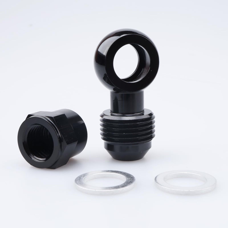 AC PERFORMANCE 12mm Banjo to 6 AN Male Flare Fuel Fitting Adapter Aluminum Black for Bosch 044 Fuel Pump - Image 2