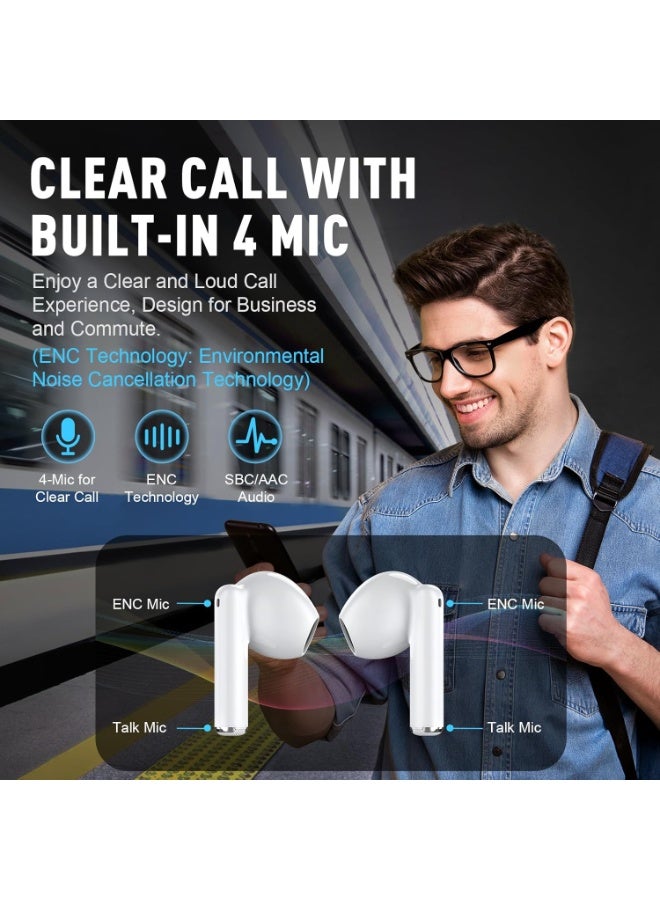 ZIPFORCE True Wireless Earbuds, in-Ear Bluetooth 5.3 Headphones 4-Mics ENC Clear Call, Bluetooth Earbuds Touch Control 40 Playtime, IPX6 Waterproof TWS, Light-Weight Earphones - Image 3
