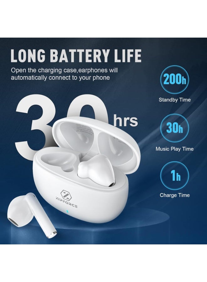 ZIPFORCE True Wireless Earbuds, in-Ear Bluetooth 5.3 Headphones 4-Mics ENC Clear Call, Bluetooth Earbuds Touch Control 40 Playtime, IPX6 Waterproof TWS, Light-Weight Earphones - Image 2