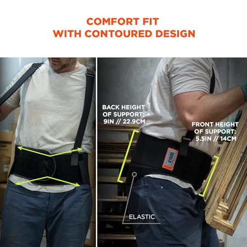 Ergodyne ProFlex 1600 Back Support Brace, 9" Extended Support, High Cut Front For Mobility, XL,Black - Image 4