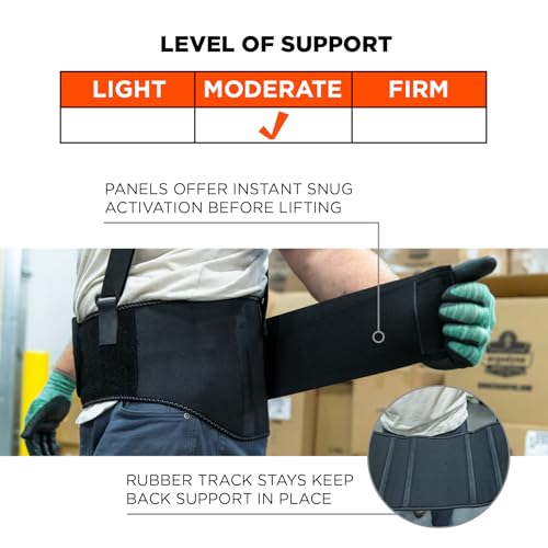 Ergodyne ProFlex 1600 Back Support Brace, 9" Extended Support, High Cut Front For Mobility, XL,Black - Image 3