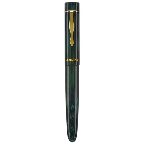 Asvine C2000 Germany Cumberland Ebonite Fountain Pen 8 Medium Nib Large Handcraft Pen with Converter Pen Box Collection Set Green - Image 3