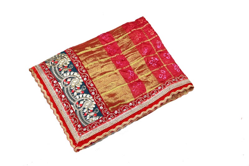 RANISATIYA Womens Synthetic Marwadi Jaipuri Ghatchola Odhna Dupatta, Red,Free Size - Image 4