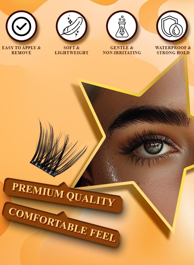 NIKITA.VIVI 100 قطعة مجموعة رموش مسبقة الالتصاق مع ملاقط رموش لاصقة ذاتيًا مجموعة كتل الرموش، رموش مزيفة D Curl كتل رموش مسبقة اللصق رموش رقيقة مجموعة كتل الرموش للمبتدئين واستخدام الصالون مجموعة تمديد الرموش DIY رموش مزيفة بحجم 10-16 مم - Image 4