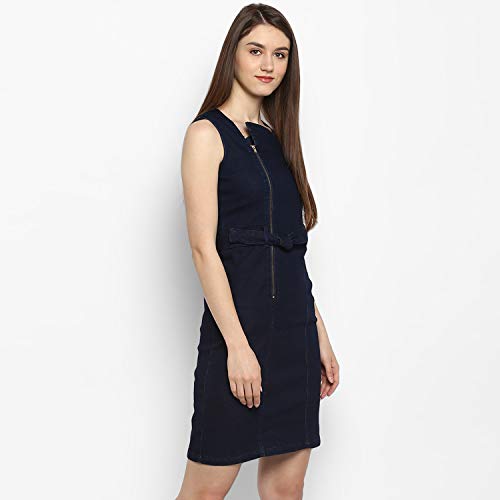 StyleStone Women's Bodycon Knee Length Dress (Blue, Large) - Image 4
