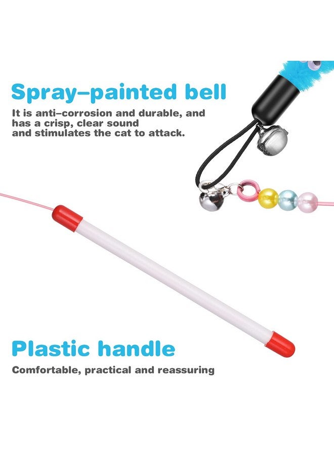 مولين مجموعة ألعاب عصا القطط من مولين - لعبة إغراء القطط + 6 قطع من الديدان ذات الذيل الفروي مع الأجراس (لعبة إغراء القطط + 6 قطع من الديدان ذات الذيل الفروي) - Image 5