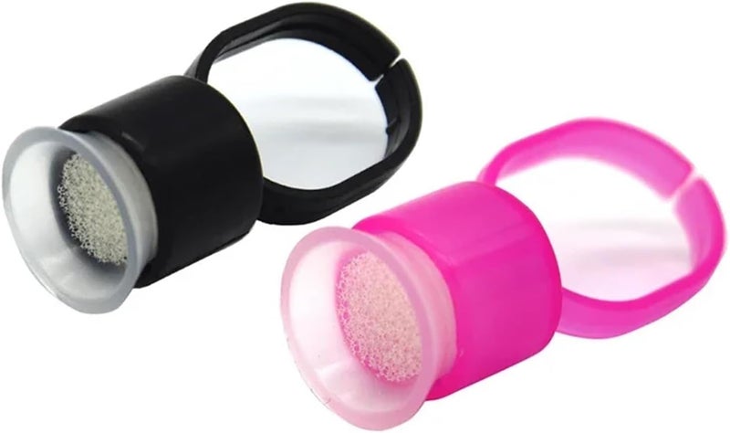 Tattoo Ink Caps 100pcs Black Tattoo Ink Cup Disposable Ring with Sponge for Microblading Permanent Makeup Accessories Pigment Holders(Pink) - Image 3